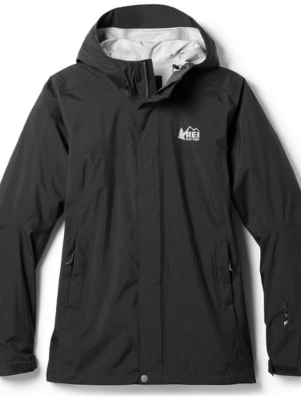 Women’s REI Rainier Black Hooded Waterproof Raincoat